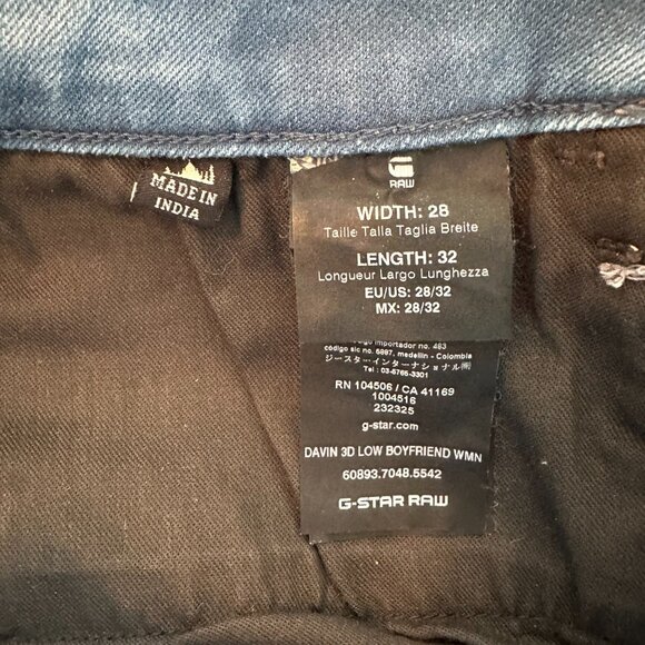 GStar DAVIN 3D Low Boyfriend Jean Size 28 - Picture 2 of 5